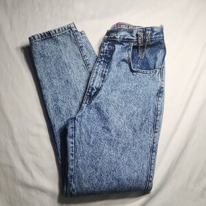 Jordache Vintage Gold High-Rise Acid Wash Jeans Sz 11/12 Retro